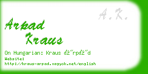 arpad kraus business card